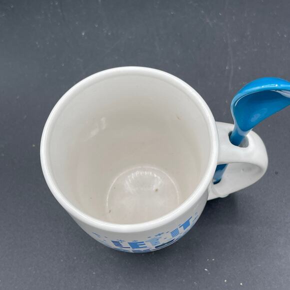 Let It Snow Holiday Ceramic Coffee Mug & Blue Spoon - Picture 3 of 6